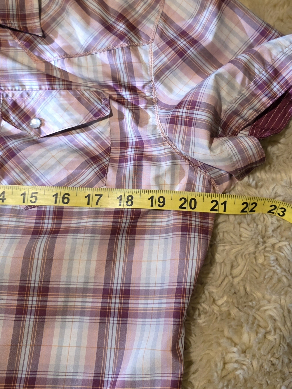 Kuhl Short-Sleeve Plaid Snap-Up Shirt - Burgandy/Pink/White - Picture 9 of 10